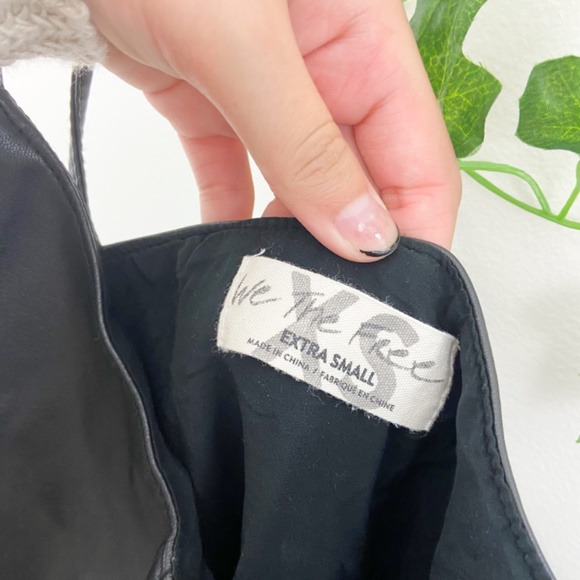 We The Free Free people black slip into something faux leather mini dress XS - Picture 8 of 9